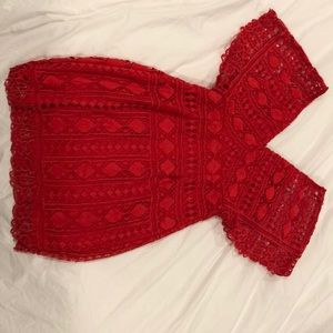 Cute red lace dress from lulus